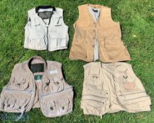4x Fishing Waist Coats Vests Gilet, 2 are size L, 1 size M plus 1 size S - to include Orvis size