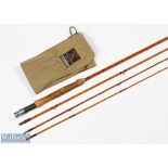 Fosters of Ashbourne "The England's Favorite" split cane fly rod, 9' 6" 3pc with spare tip, line 7 #