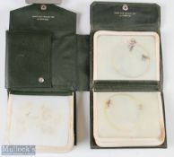 A very interesting pair of Hardy Bros green leather fly and cast wallets: the first being a double
