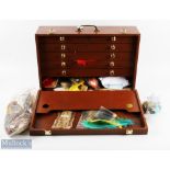 Peter Dagger "Companion" fly tyers cabinet 21" x 14" x 6" fold down front with 8x small and 4x large