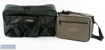 A pair of fly fishing accessory bags: 1x Vision reel brief for up to 10 reels, shoulder strap and