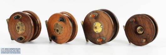 A collection of 4x star back wood reels, all run well (4)