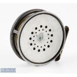 Hardy Bros "The Perfect" duplicated Mk II alloy fly reel, 3 7/8" spool with black handle, straight