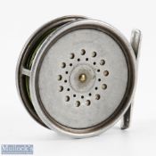 Hardy Bros "The Perfect" duplicated MkI alloy fly reel 3 7/8" spool with ivorine handle, stamped