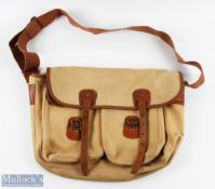 Billingham Stourbridge canvas and leather large shoulder bag 15" x 12" x 4", one large pocket with