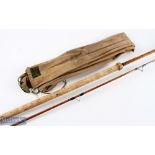 R Chapman & Co Ware, Herts Peter Stone Ledgerstrike split cane rod 10' 2pc, 26" handle with alloy