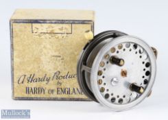 Hardy Bros "The Super Silex" alloy casting reel 3 3/4" spool, twin black handles, jewelled