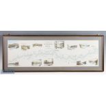 Framed Fishing Print of Fisherman's Map of Salmon Pools on the River Dee, framed and mounted under