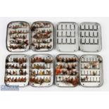 4x Richard Wheatley slim alloy fly tins with a selection of flies (not one S shaped!) (4)