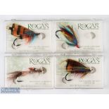 A collection of 4x hand tyed Rogan of Donegal traditional salmon flies - Durham Ranger, Butcher,