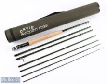Orvis Frequent Flyer carbon fly rod, 9' 7pc line 5#, 3 3/8oz WT, alloy double uplocking reel seat