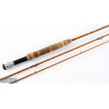 Martin James FGH Action 1 split cane fly rod 9' 3pc alloy uplocking reel seat, agate butt/tip