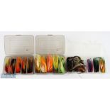 Over 100 tube flies in 2x Abu and 2x trout and salmon plastic containers, all look unused (4)