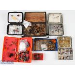 6x assorted fly boxes with salmon and sea trout flies and small trout flies (6)