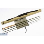 Sonik SK4XT carbon fly rod 11' 4pc line 7/8# alloy uplocking reel set with burr wood insert,