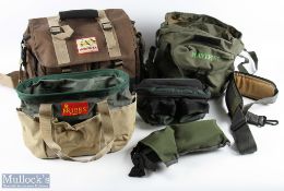 A collection of fishing equipment bags, made up of 1x Scierra Bank bag, 15" x 11" x 6" with 9x