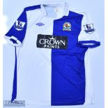 Blackburn Rovers 2010/11 Benjani No 21 match issue home football shirt Football League badges to