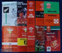 1963-1999 Wales v New Zealand etc Rugby Programme Selection (10): To inc the All Black clashes of