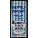 War-time 1945/1946 Sheffield Wednesday v Grimsby Town War League North 20 October 1945, fold out