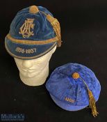 1908/1936 Vintage Edinburgh Accies etc Rugby Caps (2): A lovely mid-blue and gold tasselled velvet
