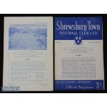 1950/51 Shrewsbury Town v Dundalk FOB football programme 12 May, single sheet, centre fold, together