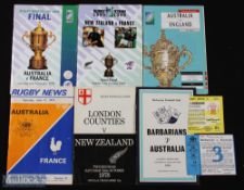 Down Under Interest Rugby Programmes (6): RWC 1999 Final Australia v France, Semi NZ v France; RWC