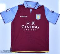 Aston Villa 2012/13 (Signed) Dawkins No 24 match issue home football shirt autographed and dedicated