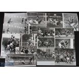Collection of b&w press photos of football matches with a good content of Everton FC in match action