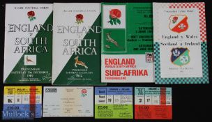 1952-91 English Interest Special Rugby Programmes & Tickets (8): England v S Africa 1952 (1st