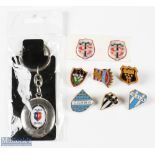 Rugby Badge Collection 'G' inc French interest (9): Six pin badges, SUA, Bordeaux-Begles,