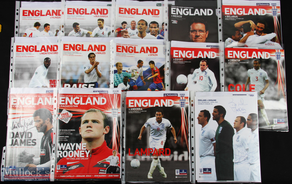 Collection of England international home match programmes to include 2008 Czech Republic (3