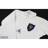 1987 Match Prepared Grand Slam France Rugby Jersey: G Laporte's white Le Coq Sportif with blue no.