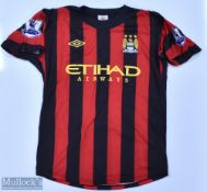 Manchester City 2011/12 De Jong No 34 match issue/worn away football shirt Premier League badges