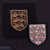2x England Football cloth blazer badges both embroidered to cloth with slightly differing designs, G