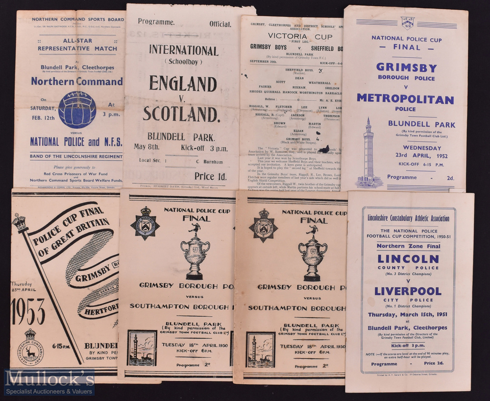 At Grimsby Town selection of neutral football match programmes to include 1943/44 Northern Command v