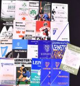 Irish Provinces etc v Tourists Rugby Programmes (21): Leinster v NZ 1972, 1974 & 1989; v Australia