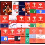 1959-2003 Welsh H & A Rugby Programmes (18): Small selection across the years, inc women's, Wales