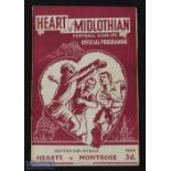 1952/53 Hearts v Montrose Scottish Cup match 21 February 1953; fair at best. (1)