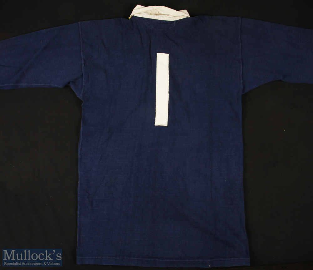 1983 Matchworn Scotland Rugby Jersey: Donated by the owner, Iain Milne to the vendor; navy with - Image 3 of 3
