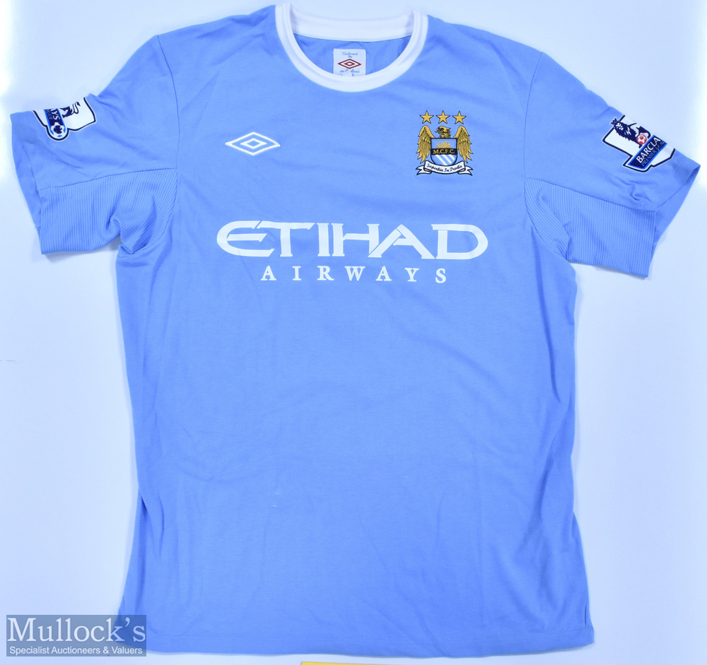 Manchester City 2009/10 Ireland No 7 match issue home football shirt Premier League badges to