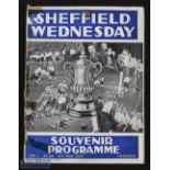 Pre-war 1934/1935 Sheffield Wednesday v Grimsby Town Div. 1 match programme 4 May 1935; FAC Final