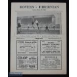1951/52 Doncaster Rovers v Hibernian football programme floodlight opening date 4th Mar, no staples,