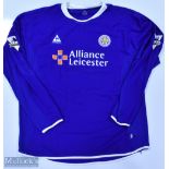 Leicester City 2003/04 Impey No 2 match issue home football shirt Premier League badges to