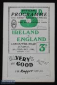 1947 Ireland v England Rugby Programme: Full substantial Dublin issue for the first official post
