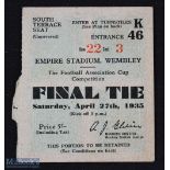 Ticket: 1935 FAC final match ticket; good. (1)