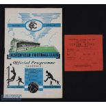 1949/50 Chesterfield v Grimsby Town Div. 2 programme; also 1945/46 ticket Chesterfield v Grimsby