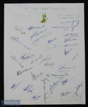 1951-2 Springboks in the UK Rugby Autograph Sheet: An attractively headed official SA sheet with the