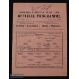 Multi-Signed 1945/46 Arsenal v Moscow Dynamo FC football programme date 21 Nov featuring