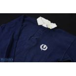 1983 Matchworn Scotland Rugby Jersey: Donated by the owner, Iain Milne to the vendor; navy with