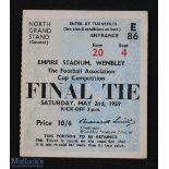 Ticket: 1959 FAC final match ticket; good (1)